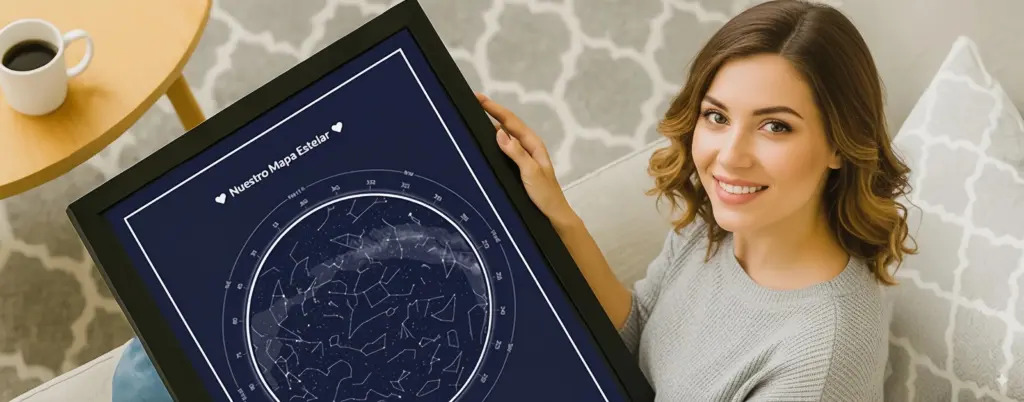 Brithish woman with custom star chart