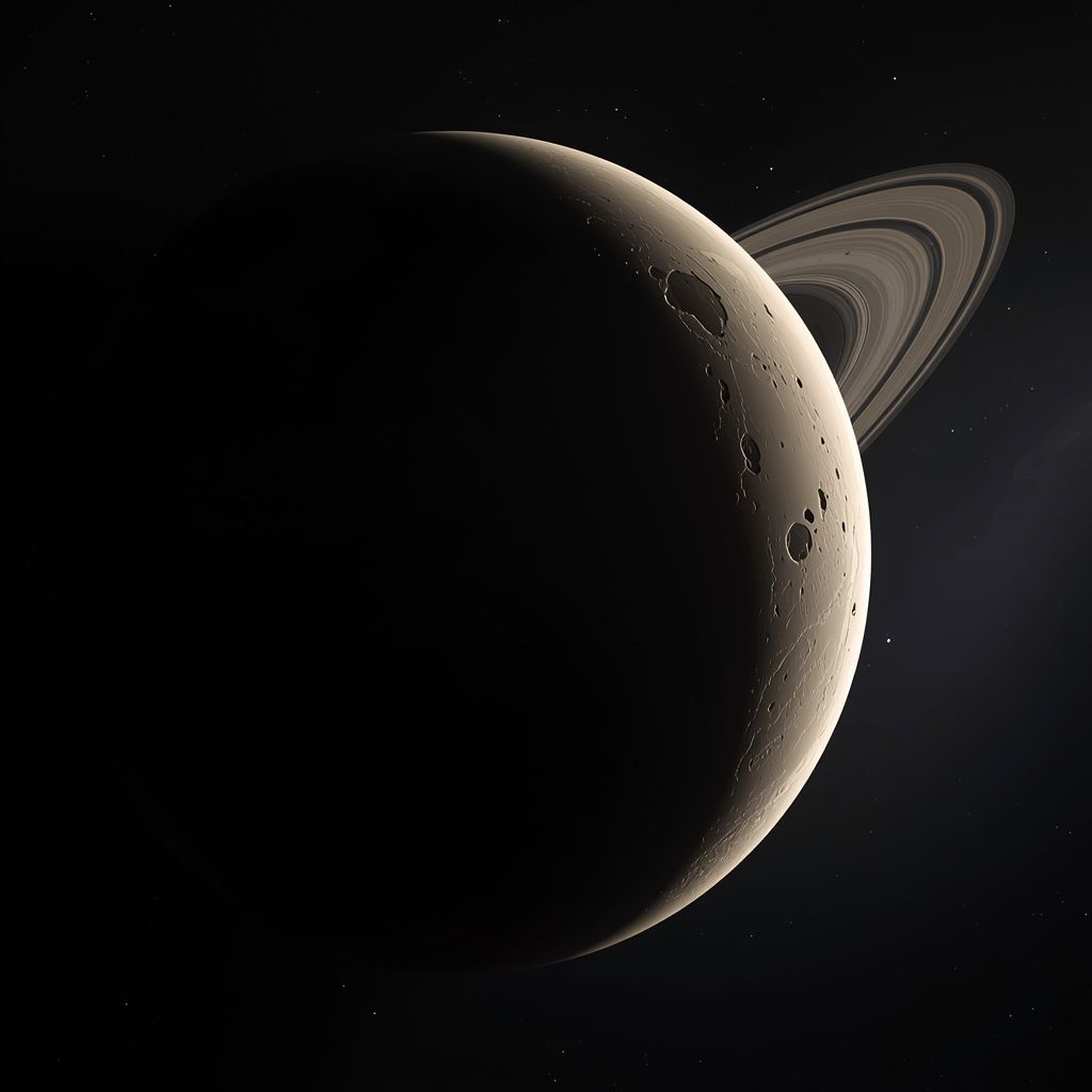 Planet Saturn with rings visual for astronomical star maps