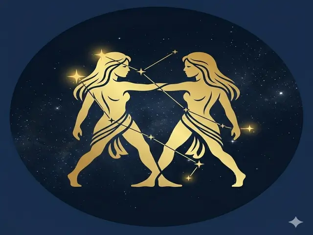 Twin stars Castor and Pollux in a Gemini zodiac sign star map