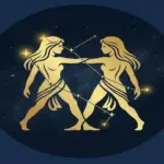 Twin stars Castor and Pollux in a Gemini zodiac sign star map