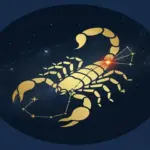 Scorpio constellation with Antares star, a deep space art gift