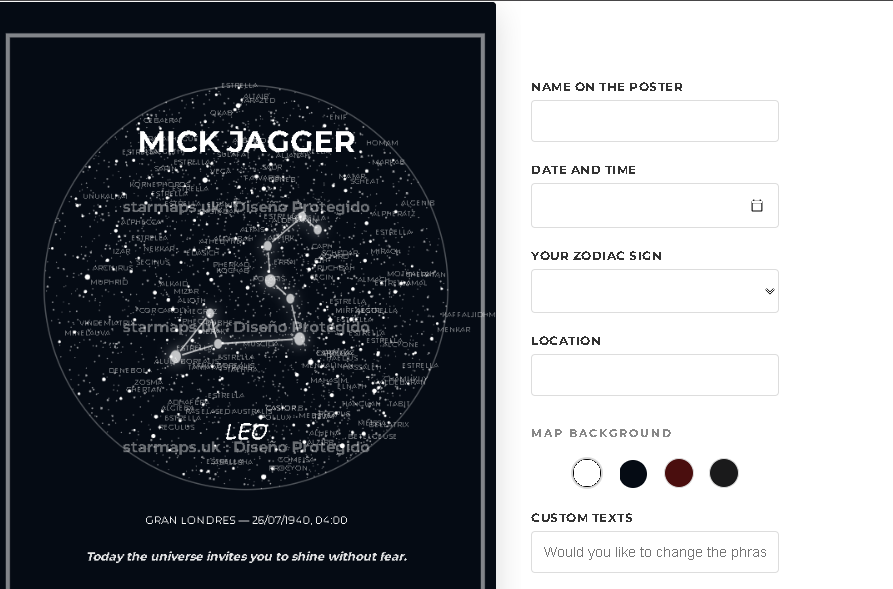 Zodiac star map