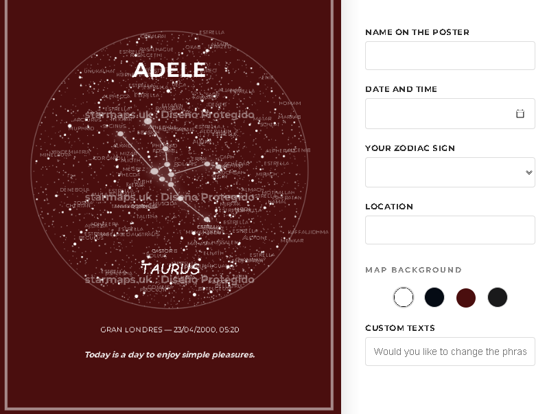 Taurus zodiac star map